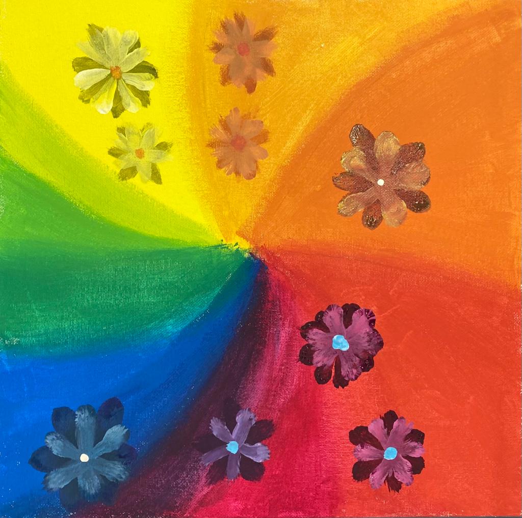 Farben mischen lernen im Atelier für Kinder